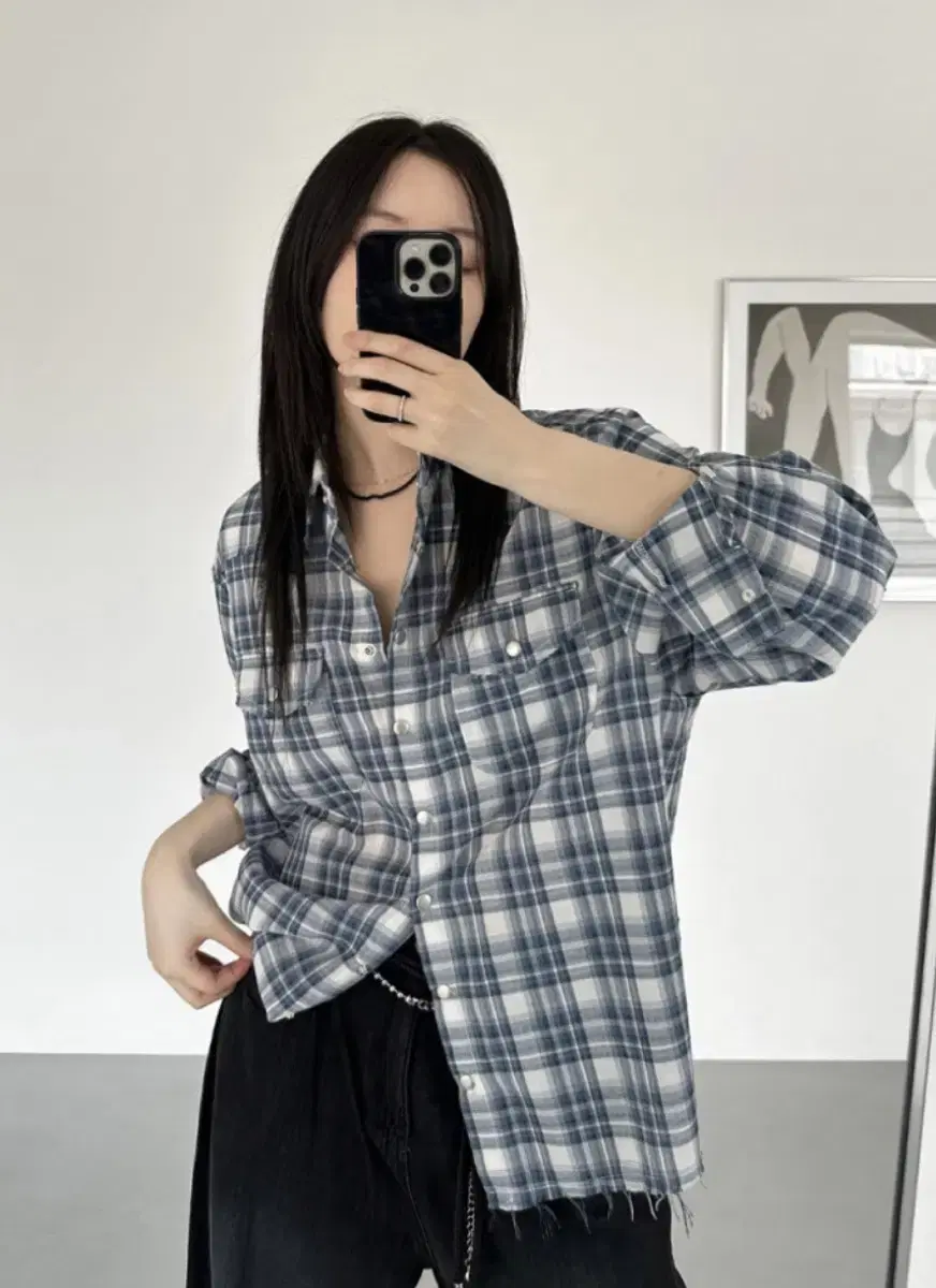 이너뮤트 western check shirt 웨스턴 체크 셔츠